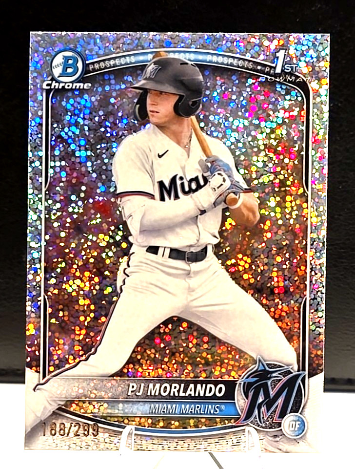 2025 1st Bowman Chrome PJ Morlando Speckle Refractor /299 Marlins SP