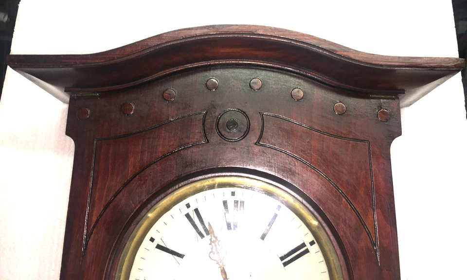 RARE pendule murale ,mouvement fer fonctionnel - Photo 3/4