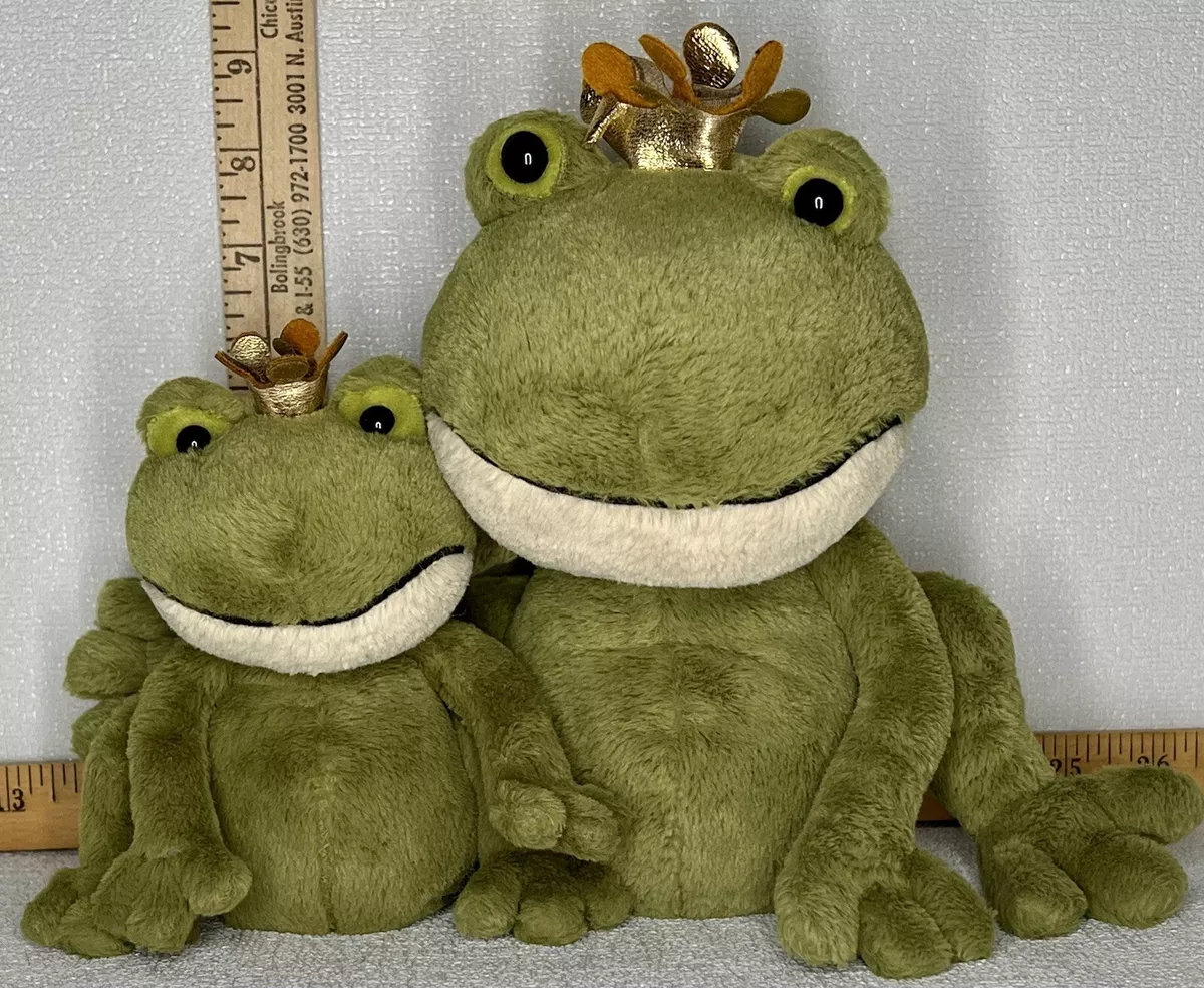 JELLYCAT Set 2 Felipe Frog Prince Small & Medium Plush Stuffed Animals Lot  Crown