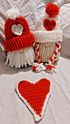 Handgefertigt Personalisiert Gestrickt Liebe Gonk Wichtel Halter Herz Mütze Schokolade Orange