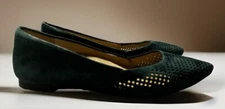 VIONIC Women's Teal Green Gem Posey Ballet Flats Perforated Suede Leather Sz 6.5
