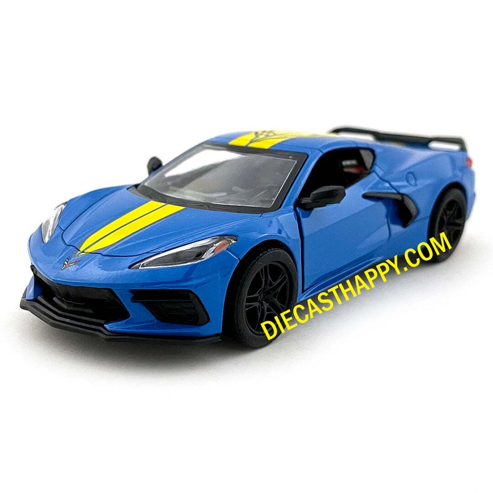 2021 Chevy Corvette C8 1:36 Scale Diecast Model Livery Edition Blue by Kinsmart