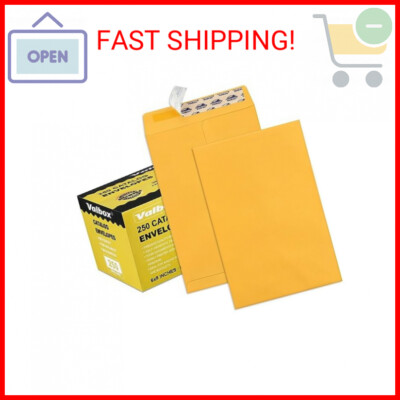 ValBox 6x9 Self Seal Catalog Security Envelopes 250 Count Small Brown Kraft Enve