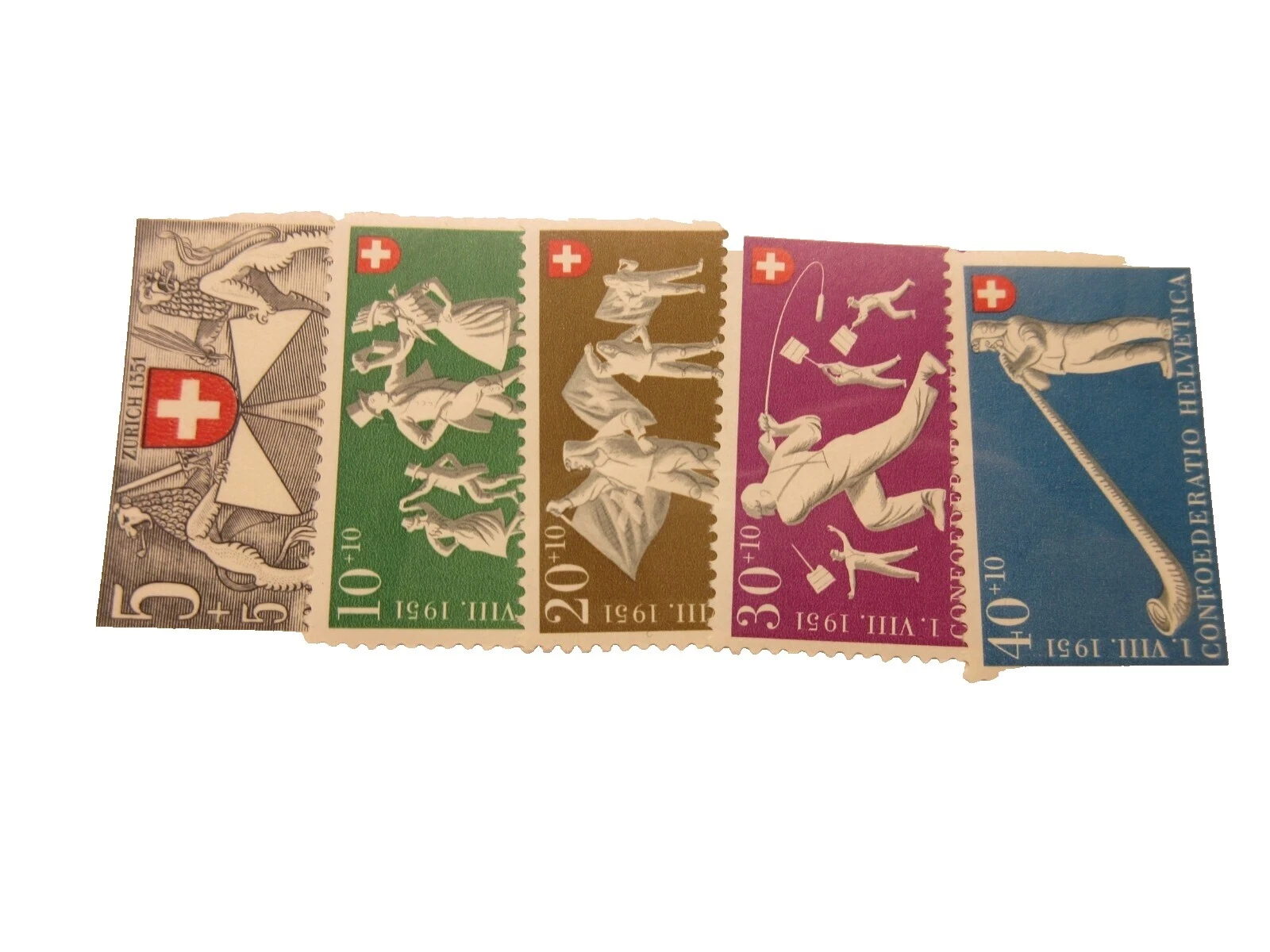 En excelente estado nunca abisagrado/estampillada sin montar o nunca montada Gatos sellos de Suiza