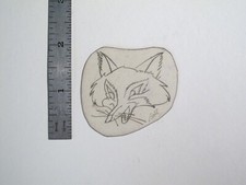 vtg 1960s Tattoo Flash acetate stencil Texas Fox Head signed TX