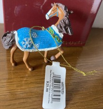New Snow Ready Trail of Painted Ponies Christmas Pony Horse Ornament Blue Blankt