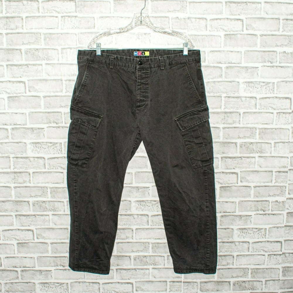 MSGM Cargo Pants Cropped Gray Cotton Made in Italy Men's Size 54