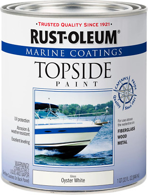 Rust-Oleum Marine Topside Paint, Quart, Oyster White, 32 Fl Oz - Durable Finish