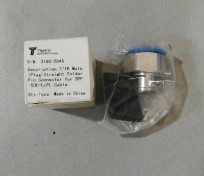 Times Microwave Systems 7/16 Male Plug Straight Solder Pin Connector 3190-2945