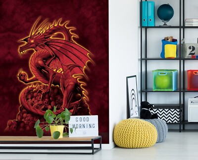 3D Abolitioner Drache Rot C807 Tapete Wandbild Fototapete Vincent Amy