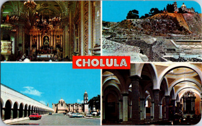 Vintage Postcard Scenic Aspects Cholula Puebla Mexico Historical Sights