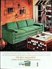 Simmons sleeper sofa ad vintage 1962 hide a bed original advertisement 