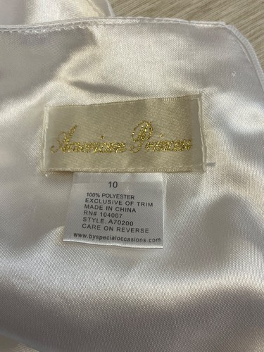 American Princess Girls White Special Occasion Formal Wedding Communion Dress 10 - Picture 6 of 14