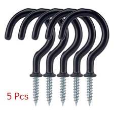 5 PCS 2.9” Metal Ceiling Hooks Vinyl Coated Screw In Hooks for Plants Lights