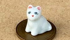 Casa de Muñecas Gato Blanco Mascota Cerámica Gatito Animal Escala 1:12 Adorno Q tumdee