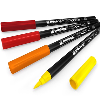 Edding 4200 Porcelain Brush Pen 1-4mm Pack of 4 Warm Tones