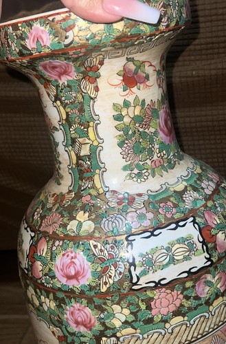 LARGE Antique Chinese Canton Famille Rose Medallion Porcelain Vase STUNNING - Picture 10 of 16