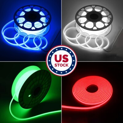 330ft 110V Waterproof COB LED Neon Rope Light Strip 480LEDs/m for Building Home