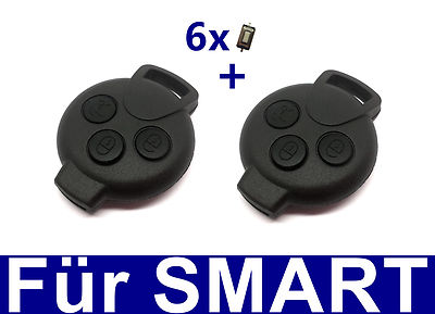2x Schlüssel Gehäuse für Smart 451 ForTwo ForFour Roads + 6x MICRO TASTER