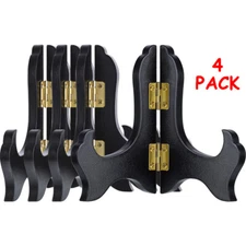 4PCS 4inch Wooden Display Stand Plate Wedding Decor Holder Easels Black OS29