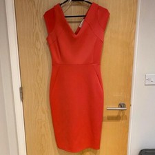 Dorothy Perkins Coral Neoprene Bodycon Dress in Size 12