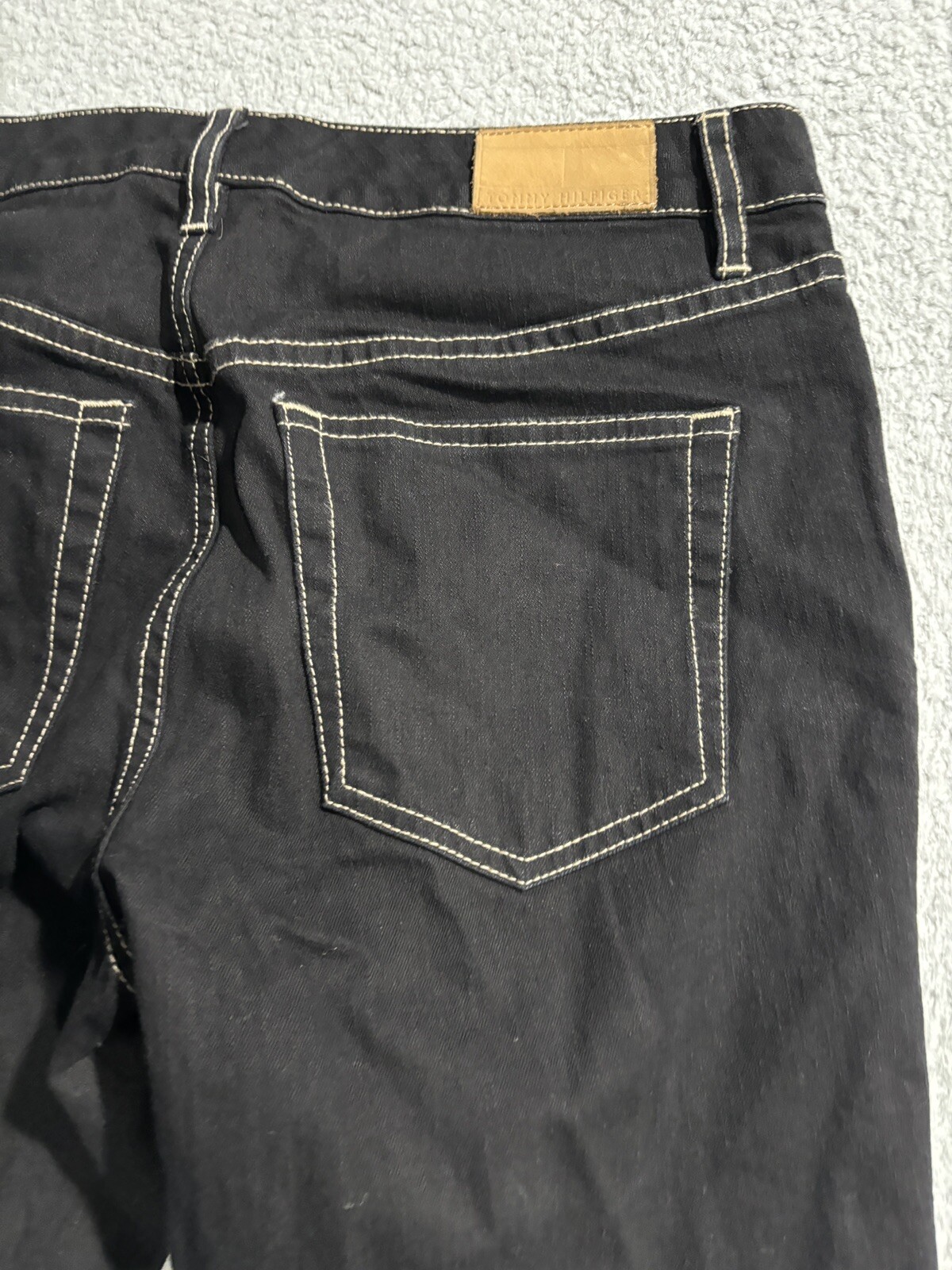 Tommy Hilfiger Womens Capri Pants Black Denim Sz 4 29"x24" image 9