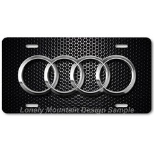 Audi Rings Inspired Art On Mesh Flat Aluminum Novelty Auto License Tag Plate