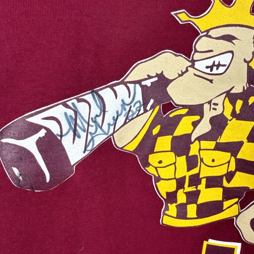 Camiseta de Hockey Saginaw Lumber Kings Vintage Firmada Grande Puntada Única Roja - Imagen 9 de 18