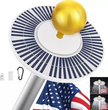 Solar Powered Flag Pole Light 26-136LED Auto Active Super Bright Waterproof Lamp