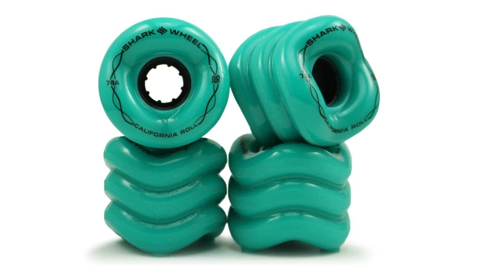 Shark Wheel DNA 78A Turquoise 60mm California Roll Skateboard Surfskate Set Of 4