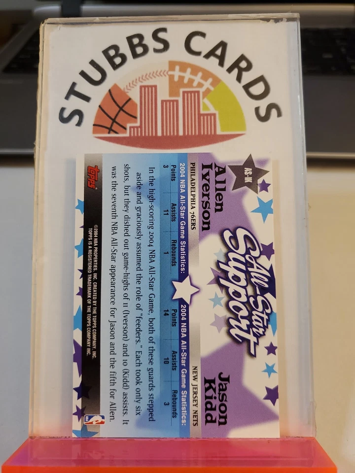 2004-05 Topps All-Star Support Allen Iverson Jason Kidd INSERT #AS-IK HOF MINT  - Image 2 of 2