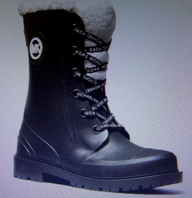 Michael Kors Montaigne Womens Faux Shearling PVC Black Wtrprf - Main Image