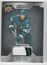 HOCKEY CARD NHL 23-24 ENGRAINED HENRY THRUN EBONY ROOKIE PATCH 05/35 SHARKS #150