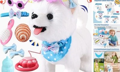 Ylpaprm Samoyed Walking Barking Toy Dog for Kid Interactive Dog 1.samoyed Dog