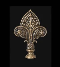 B&P Lamp® Fleur-De-Lis Lamp Finial, 3 1/4 Inch Ht, 1/4-27 Tap
