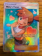 NEAR MINT! Misty's Favor (235/236) Unified Minds Full Art Trainer Pokemon Card!