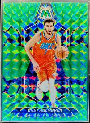 2023-24 Panini Mosaic Chet Holmgren Choice Fusion Green - 1st On Print! #01/18