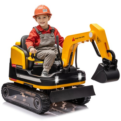 #ad JOYLDIAS Yellow 360° 12V Battery Kids Ride On Excavator amp; Bulldozer w MP3Remote $269.99