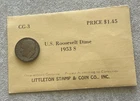 1953 S Roosevelt Dime - Silver - Vintage Littleton Envelope L2