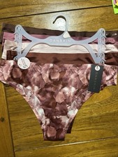 Danskin Women's Bikini Panties 5 Pack Medium Pink Brown Floral No Show