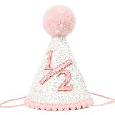 Pink Cone 1/2 Party Hats - Boho Birthday Hat For Girls，Happy Birthday Girl Pa...