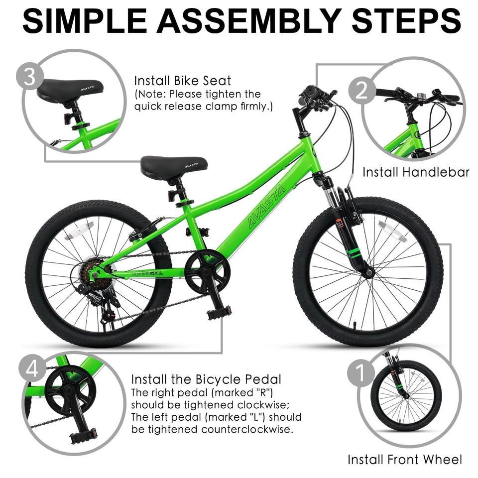 Camiseta Mountain Bike Infantil Grande 20"" para Idade 6 7 8 9 10 11 12 Anos Meninos Meninas... - Imagem 2 de 4