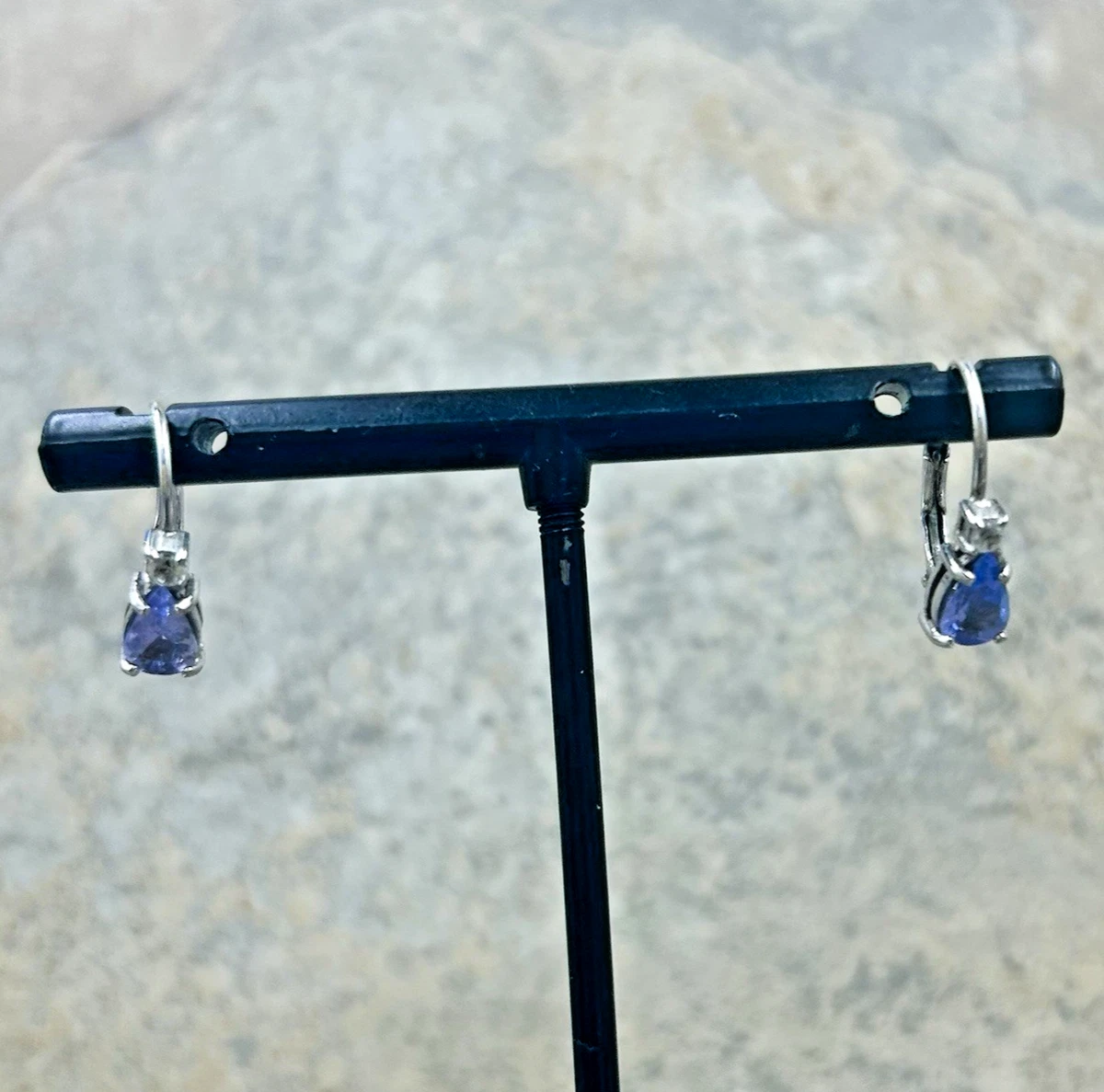 Pendientes De Plata Esterlina 925 Con Halo Azul Y Cristales Europeos - Cierre De Palanca, Diseño Elegante