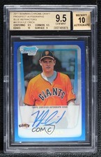 2011 Bowman Draft Chrome Prospects Blue Refractor Kyle Crick BGS 9.5 Auto 0x1
