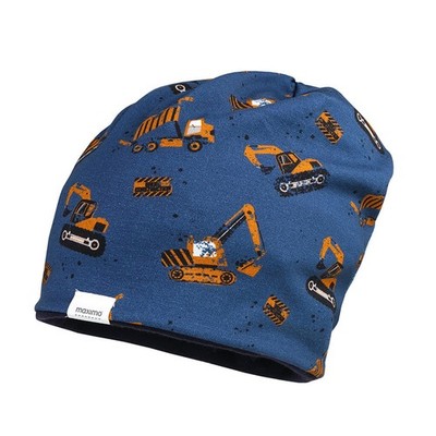 MaxiMo Beanie Kinder Jersey Mütze Warm Bagger Kran Baustelle Gr. 49
