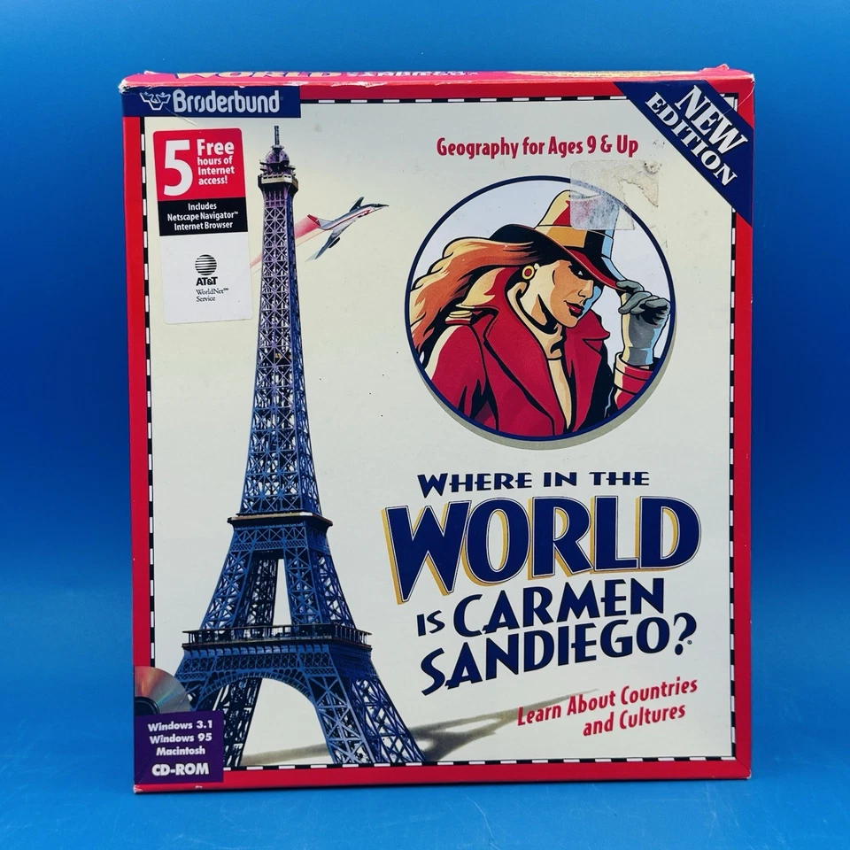 VTG Where in the World is Carmen Sandiego? PC/Mac CD-ROM 1996 Broderbund CIB - Image 2 of 4