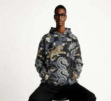 Dragon and Tiger Hoodie Asian Mythology Cloud Pattern 3D Streetwear Gift