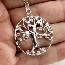 CLOSEOUT! Guaranteed 925 Sterling Silver Tree of Life Pendant w/ Necklace