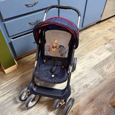 VTG Disney WINNIE THE POOH Doll Stroller by HAUCK Folds Down