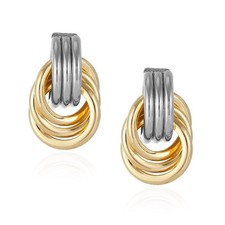 Chunky Gold Silver Statement Earrings for Women Trendy,Fashion Gold Silver Knot